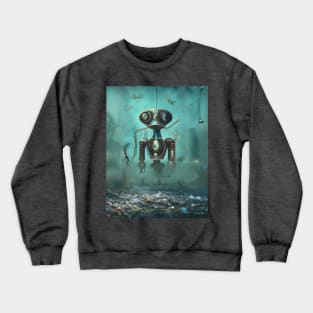 Alien robot at bottom of ocean, AI art Crewneck Sweatshirt